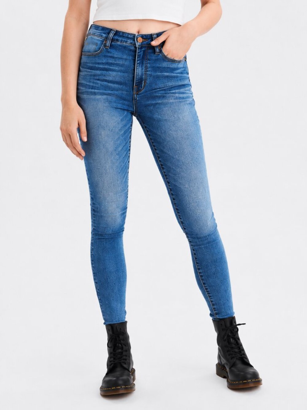 American Eagle Women’s Jegging Light Wash Super Stretch Skinny Jeans Size 0